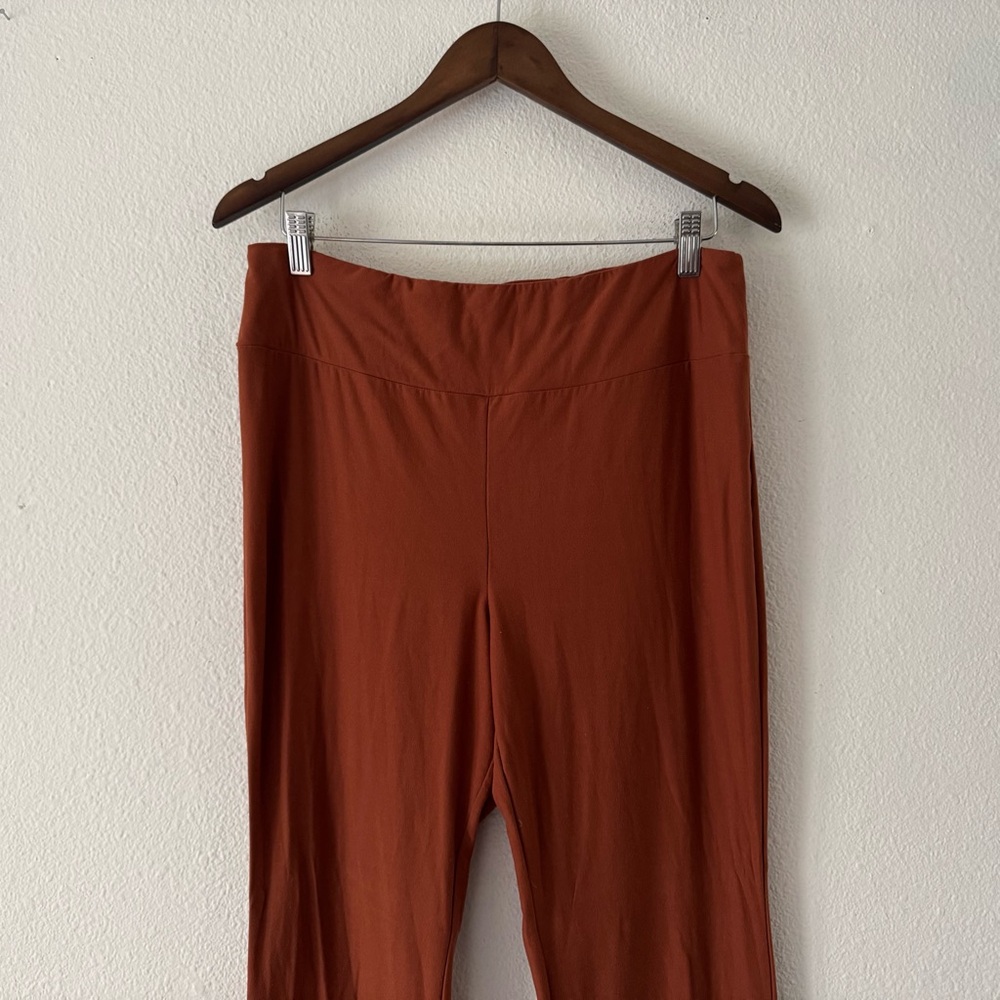Boho Rust Buttery Soft Flare Leggings High Waisted Wide Leg XL Cozy Athleisure - Picture 3 of 14